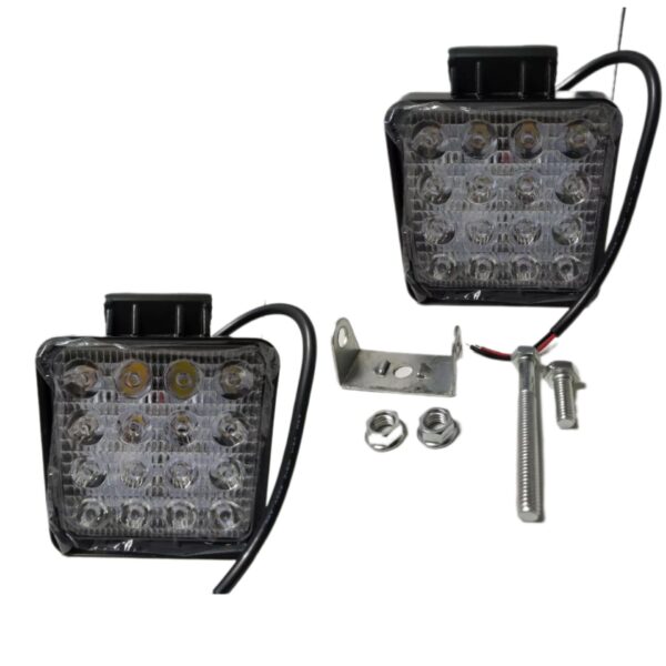 FAROS LED CUADRADOS UNIV. 12V/24V 16L 3W (JGO. X 2)