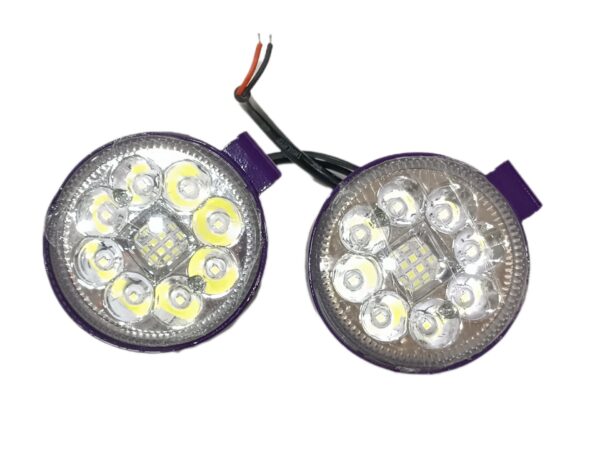 FAROS LED REDONDOS 12V 12 LEDS 3W (JUEGO X 2)