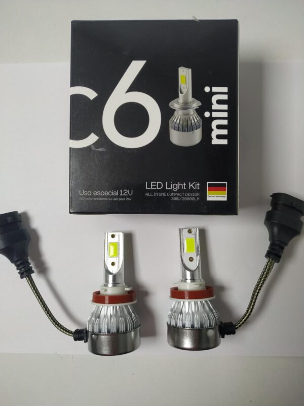 JUEGO LÁMPARAS H11 CREE LED C6 MINI 12V 20000LM SIN COOLER