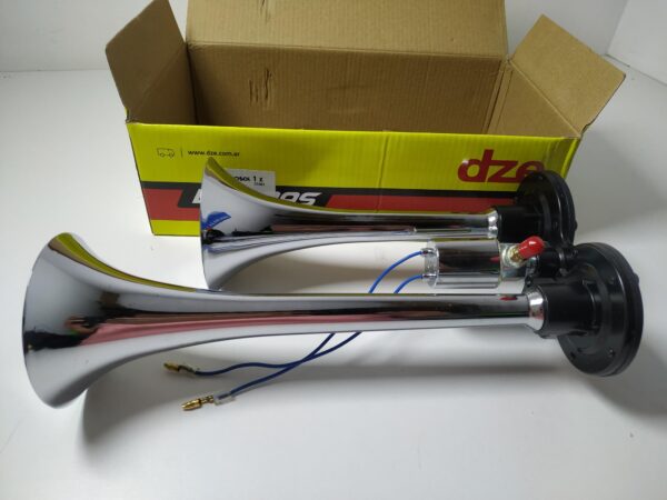 BOCINA AEROELÉCTRICA CROMADA 12V/24V DZE - Image 2