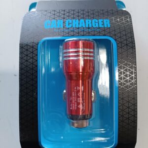 CARGADOR AUTO USB 2 PUERTOS METÁLICO DE COLORES