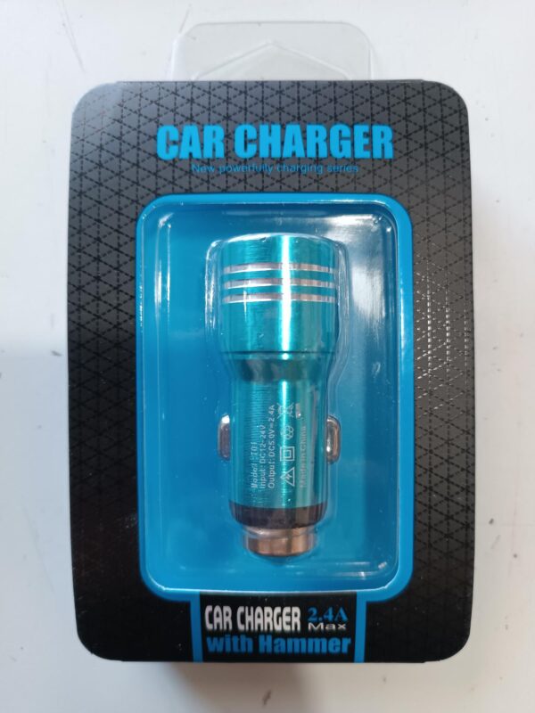 CARGADOR AUTO USB 2 PUERTOS METÁLICO DE COLORES - Image 4