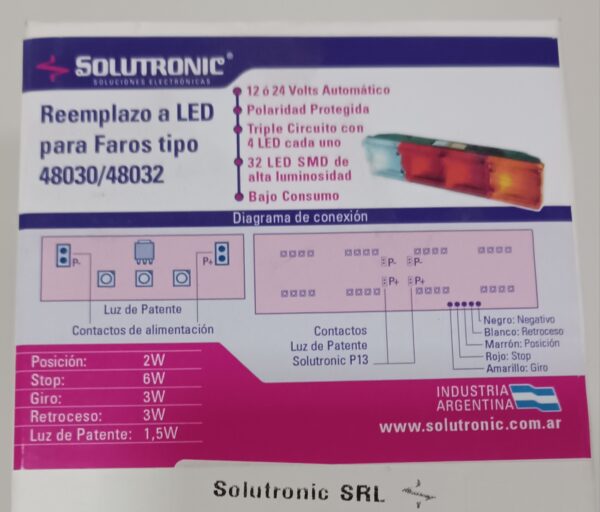 PLAQUETA REEMPLAZO LED PARA FARO M. BENZ 1215 TRASERO - Image 4