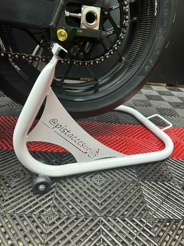 CABALLETE PARA MOTO DE PISTA TRASERO BLANCO PISTACCESORIOS - Image 8
