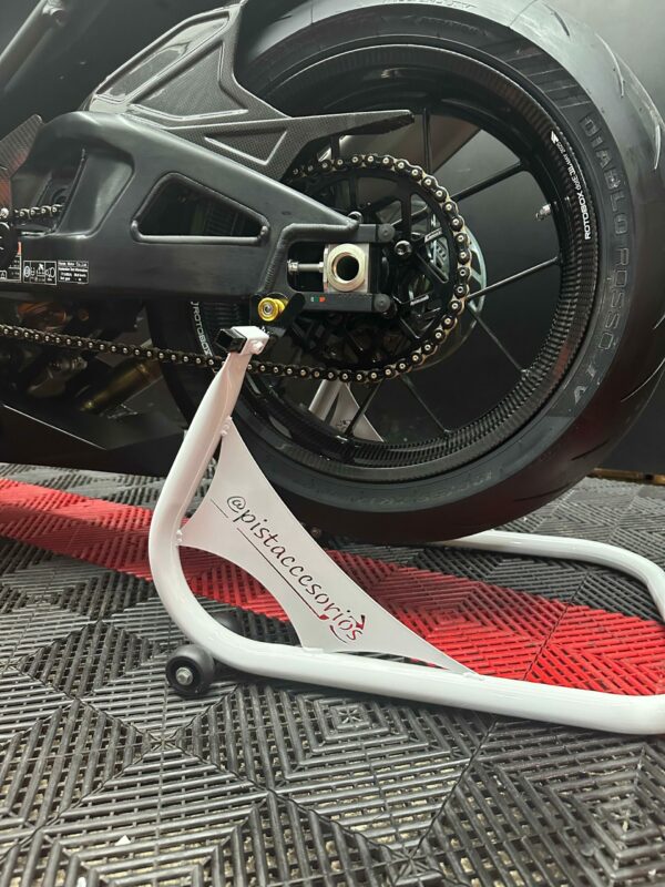 CABALLETE PARA MOTO DE PISTA TRASERO BLANCO PISTACCESORIOS - Image 9